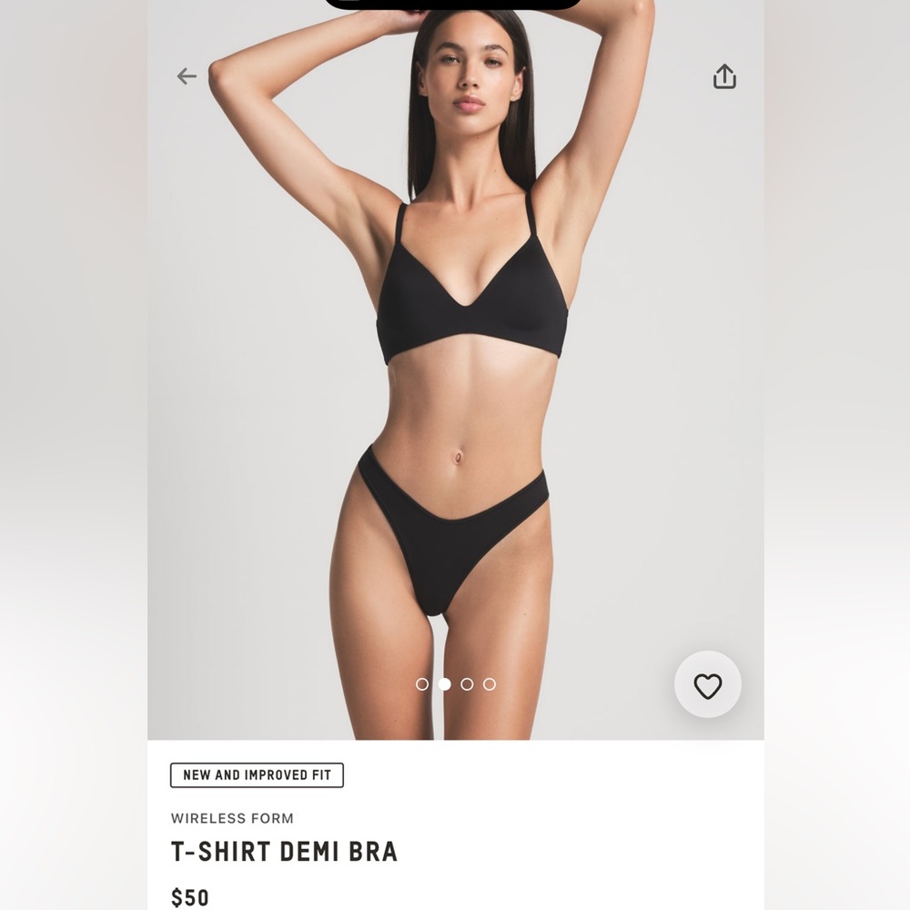 NWT skims demi tshirt bra black